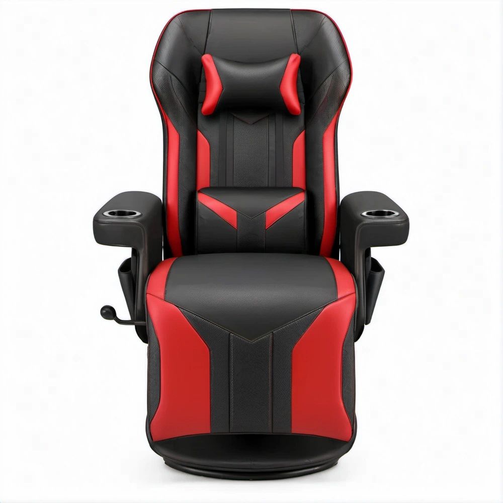Cadeira Gaming Ergonómica Reclinável em Pele Sintética PU Preto/Vermelho, 66 x 70 x 120 cm